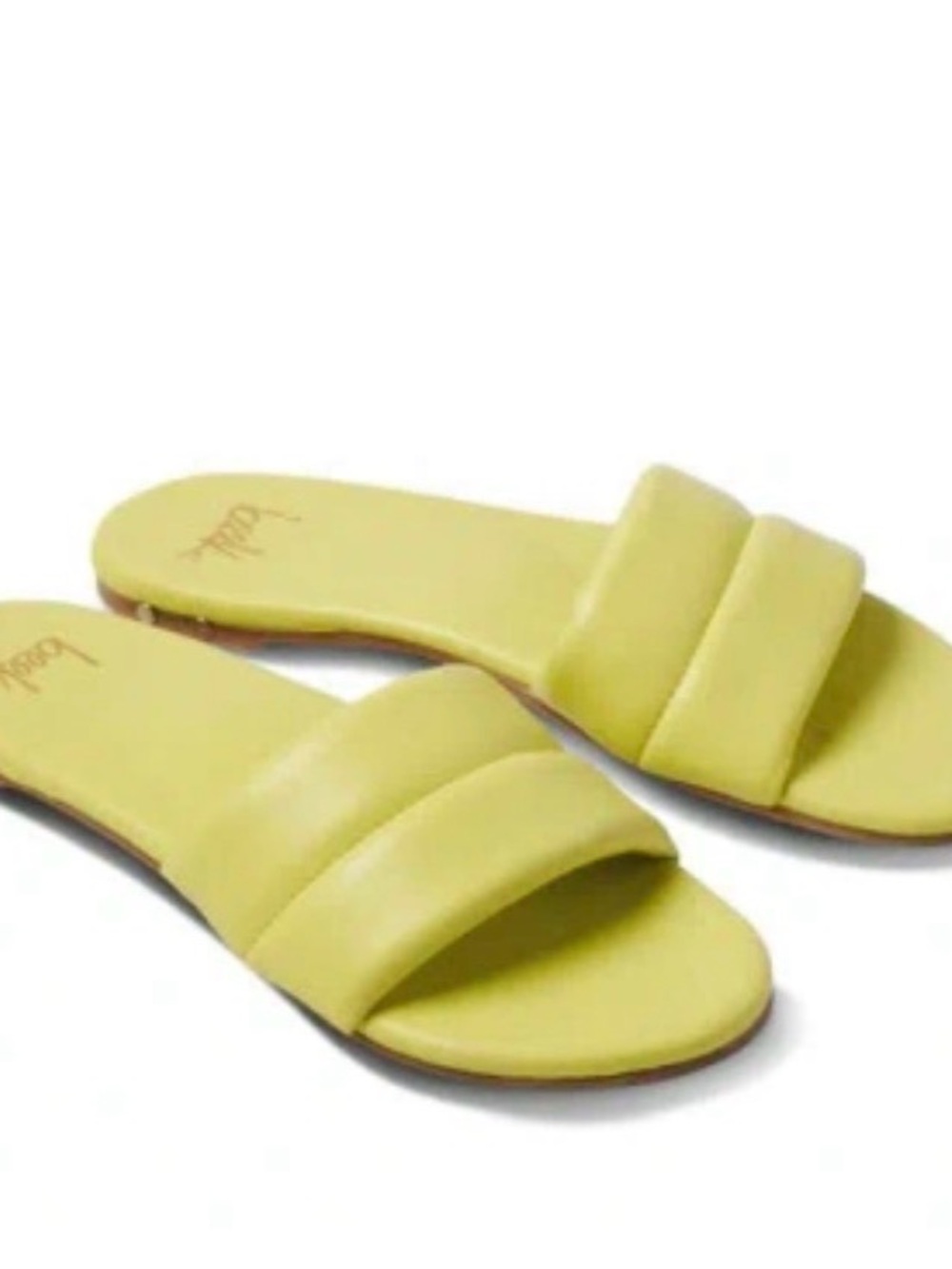 beek Women's Yellow Double-Band Slide Sandals